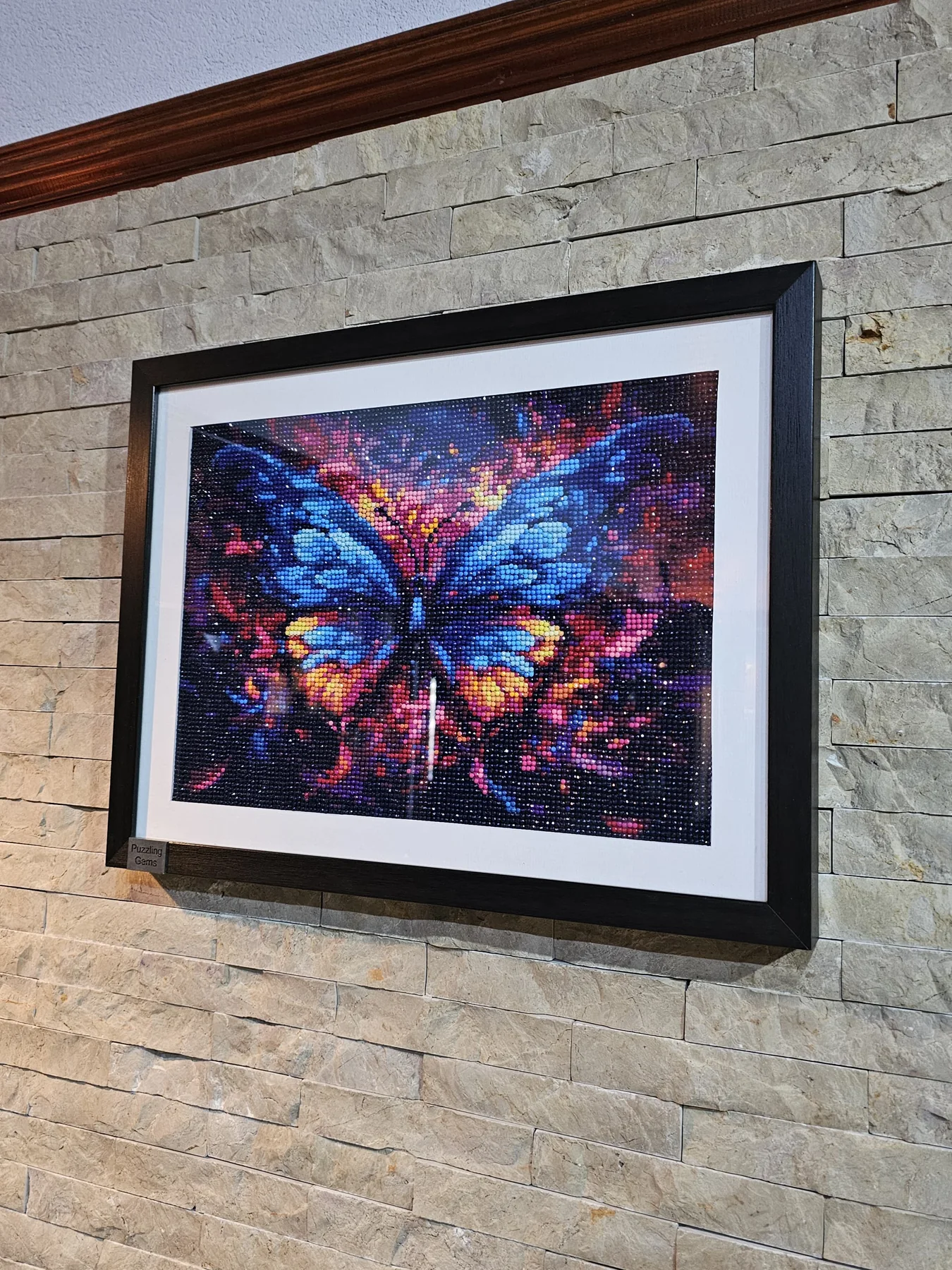 Blue butterfly ready-made diamond painting artwork