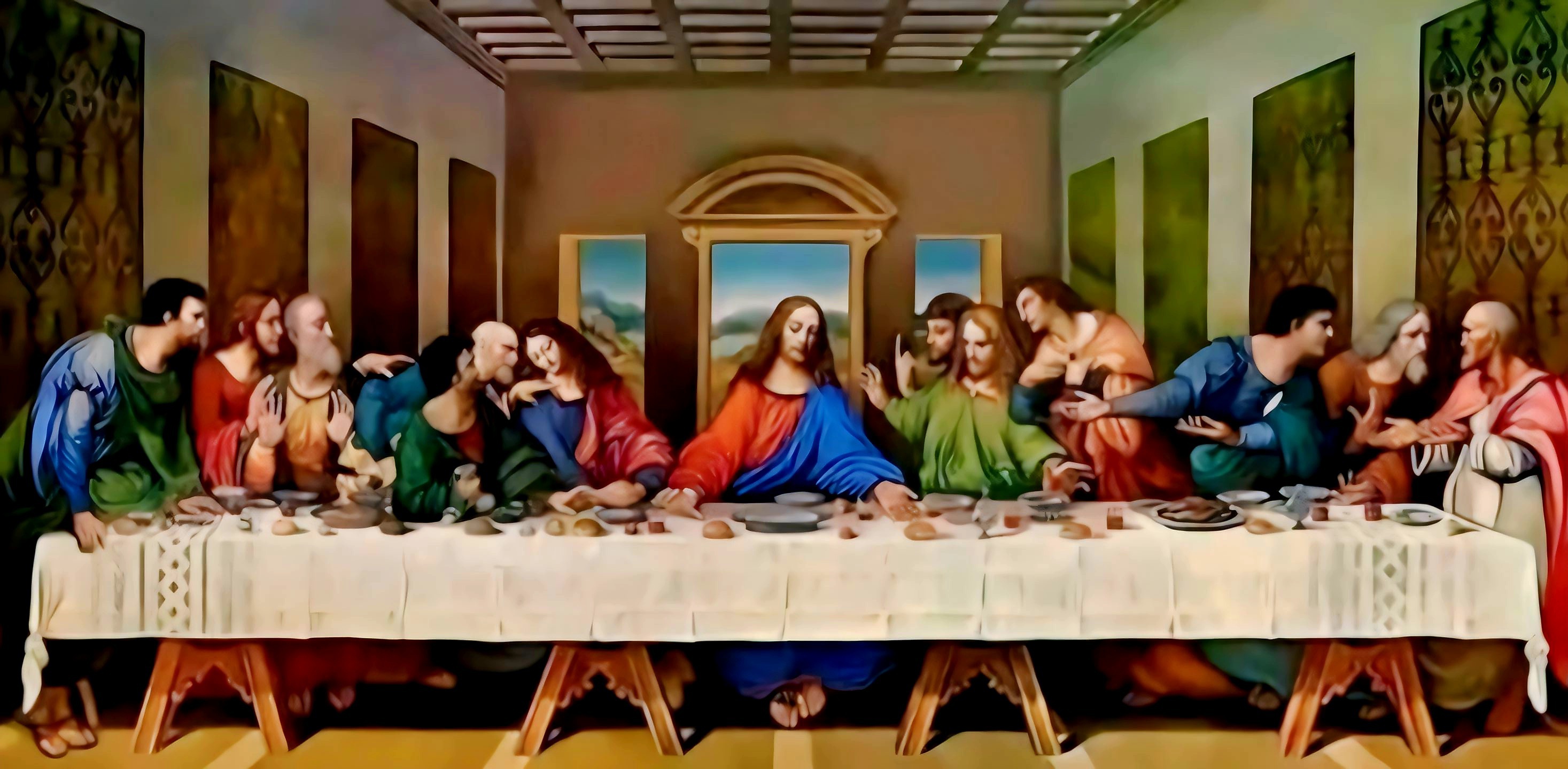 The Last Supper – Warm Tones diamond painting kit by Puzzling Gems