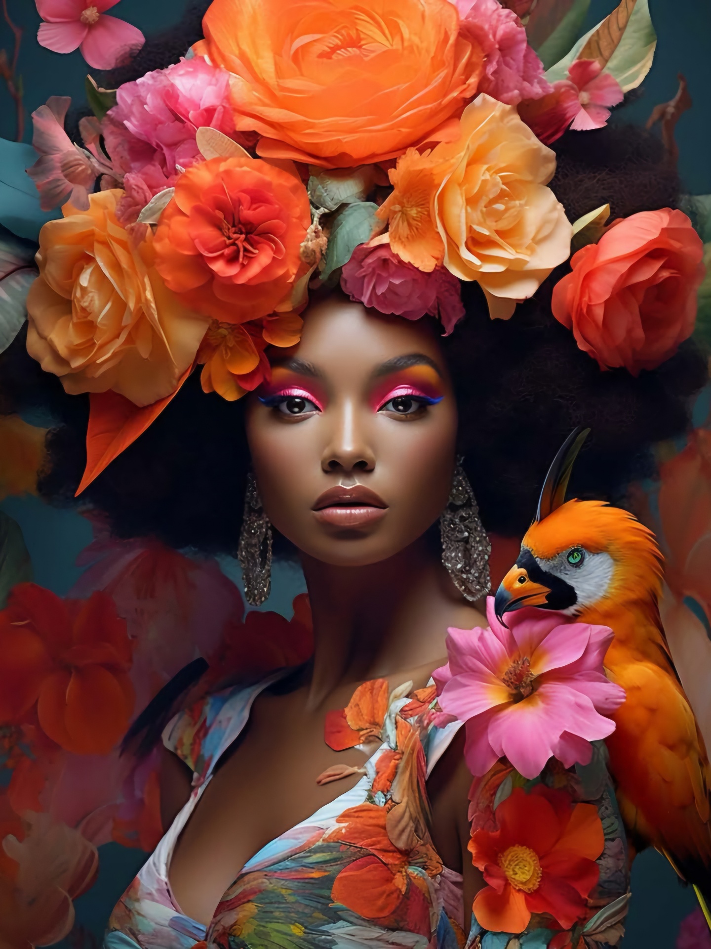 Tropical Floral Beauty diamond painting kit by Puzzling Gems