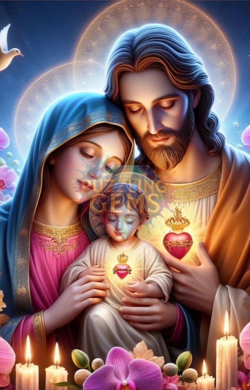 Holy Family with Sacred Hearts