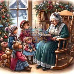 Grandma Reading to Children